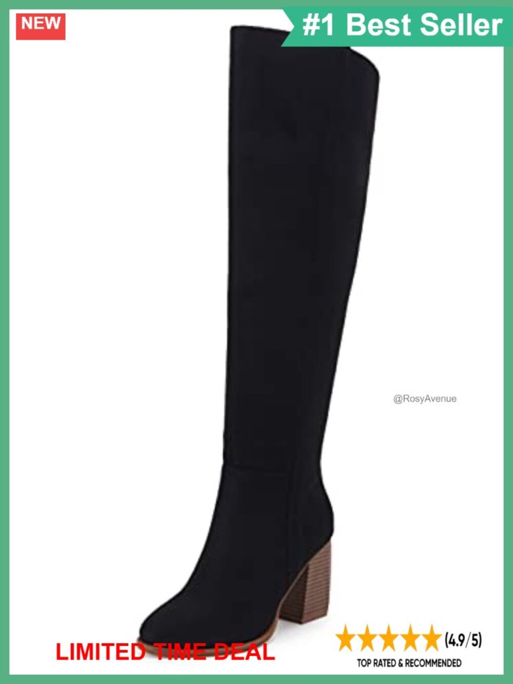 Faux Suede Over The Knee Thigh High Boots Pointed Toe Block Heel